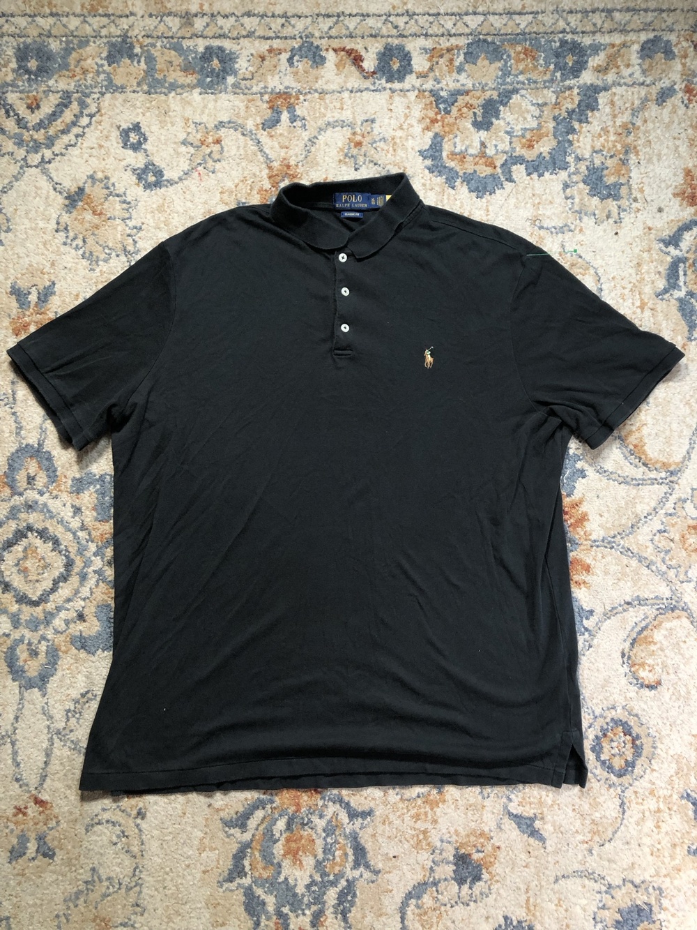 Polo Ralph Lauren Polo Shirt Mens XL Black Pony Logo Classic Fit Short Sleeve